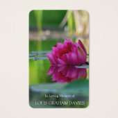 Funérailles Lily Pond Memorial Prayer Cartes de sy (Devant)