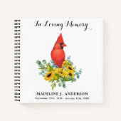 Funérailles Livre d'or Memorial Sunflowers Cardina (Devant)