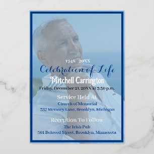 Funérailles masculines personnalisées Invitation à