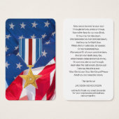 Funérailles médaille d'étoile d'argent - Cartes de (Devant & derrière)