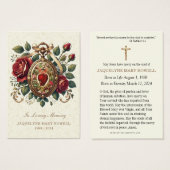 Funérailles Memorial Floral carte de prière religi (Devant & derrière)