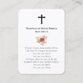 Funérailles Mémorial Madonna Prière Cartes de Symp (Dos)