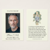 Funérailles Mémorial Marie Prière Carte Sainte (Devant & derrière)