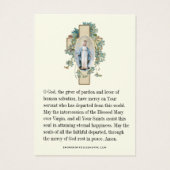 Funérailles Mémorial Marie Prière Carte Sainte (Dos)