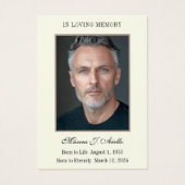 Funérailles Mémorial Marie Prière Carte Sainte (Devant)