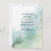 Funérailles Memorial Merci aquarelle Barne Owl (Dos)