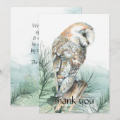 Funérailles Memorial Merci aquarelle Barne Owl (Devant / Derrière)