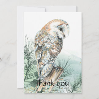 Funérailles Memorial Merci aquarelle Barne Owl