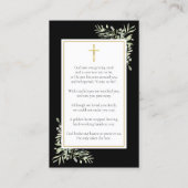 Funérailles Mémorial Noir Gold Carte de prière pho (Dos)