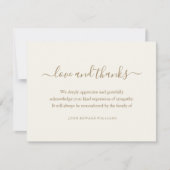 Funérailles Merci Cartes de notes Bereavement (Devant)