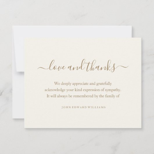 Funérailles Merci Cartes de notes Bereavement (Devant)