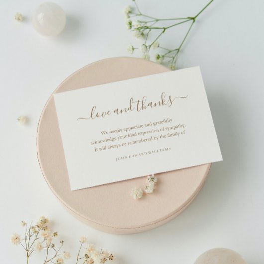 Funérailles Merci Cartes de notes Bereavement