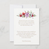 Funérailles Merci Cartes Petites | Flore forestièr (Dos)
