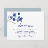 Funérailles Merci note | Aquarelle florale (Devant / Derrière)