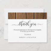 Funérailles Merci Note, Bois Rustique (Devant)