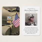 Funérailles Militaire Patriotique Prière Cartes de (Devant & derrière)