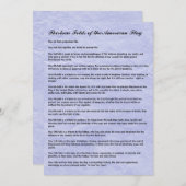 Funérailles militaires 13 plis de la carte drapeau (Devant / Derrière)