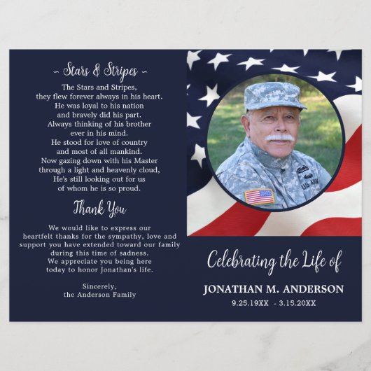 Funérailles militaires - American Flag - Programme (Devant)