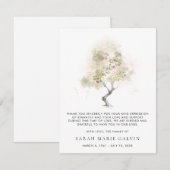 Funérailles Minimale Arbre moderne Aquarelle Merci (Devant / Derrière)