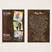 Funérailles modernes 3 Photo Carte de prière commé (Devant & derrière)