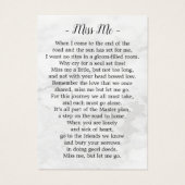 Funérailles modernes 3 Photo Carte de prière commé (Dos)