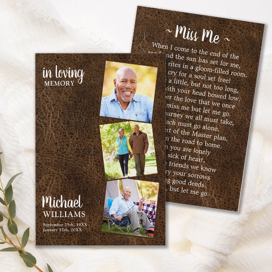 Funérailles modernes 3 Photo Carte de prière commé