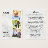 Funérailles modernes 3 Photo Carte de prière commé (Devant & derrière)