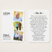 Funérailles modernes 3 Photo Carte de prière commé (Devant & derrière)