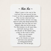 Funérailles modernes 3 Photo Carte de prière commé (Dos)