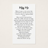 Funérailles modernes Carte de prière commémorative (Dos)