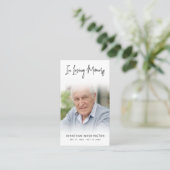Funérailles Modernes En Mémoire Amoureuse Carte de (Debout devant)