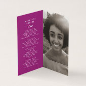 Funérailles nos coeurs pour toujours violet carte (Inside)