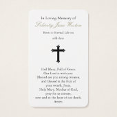 Funérailles Notre Dame Mt Carmel Prière Cartes de  (Dos)