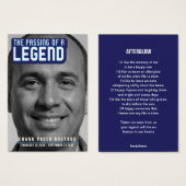 Funérailles passage d'une légende carte de poème b (Devant & derrière)