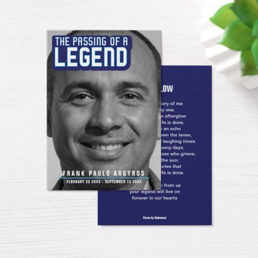 Funérailles passage d'une légende carte de poème b (Bureau)