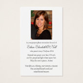 Funérailles Perte Memorial Angel Prière Sympathie  (Dos)