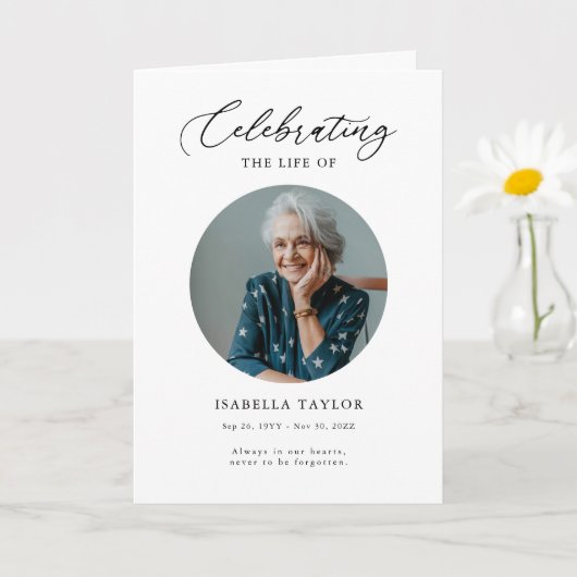 Funérailles Photo Memorial Programme d'ordre de se (Petite plante)