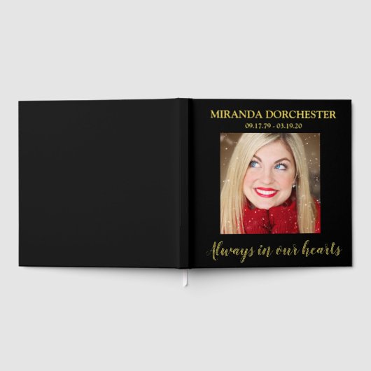 Funérailles photo noir & or élégant (Complet)