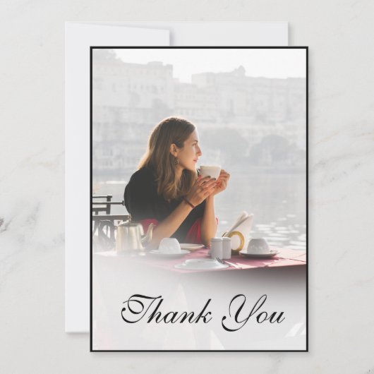 Funérailles Photo personnelle Simple Merci élégant (Devant)