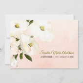 Funérailles Romantique Floral rose Merci photo (Dos)