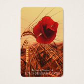 Funérailles Rouge Poppy Memorial Prière Cartes de  (Devant)