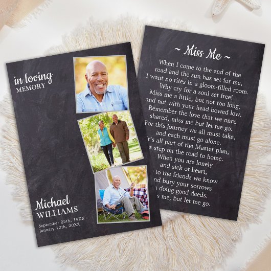 Funérailles rustiques 3 Photo Carte de prière comm