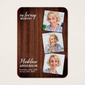 Funérailles rustiques 3 photos Carte de prière com (Devant)