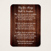 Funérailles rustiques 3 photos Carte de prière com (Dos)