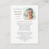 Funérailles Saint François d'Assise Carte de prièr (Dos)