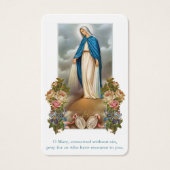 Funérailles Vierge Marie Médaille Cartes de Sympat (Devant)