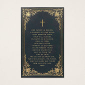 Funérailles Vintage Blue Gold Carte de prière (Dos)