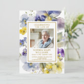 Funérailles violet bleu et jaune Programme commémo (Debout devant)