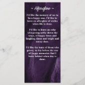 Funérailles Violet Sympathy Photo Carte de prière  (Dos)