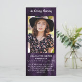 Funérailles Violet Sympathy Photo Carte de prière  (Debout devant)